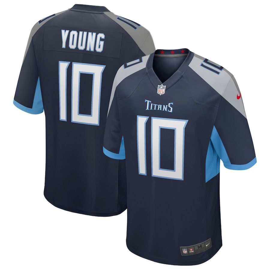 Men Tennessee Titans #10 Vince Young Nike Navy Game Retired Player NFL Jersey
